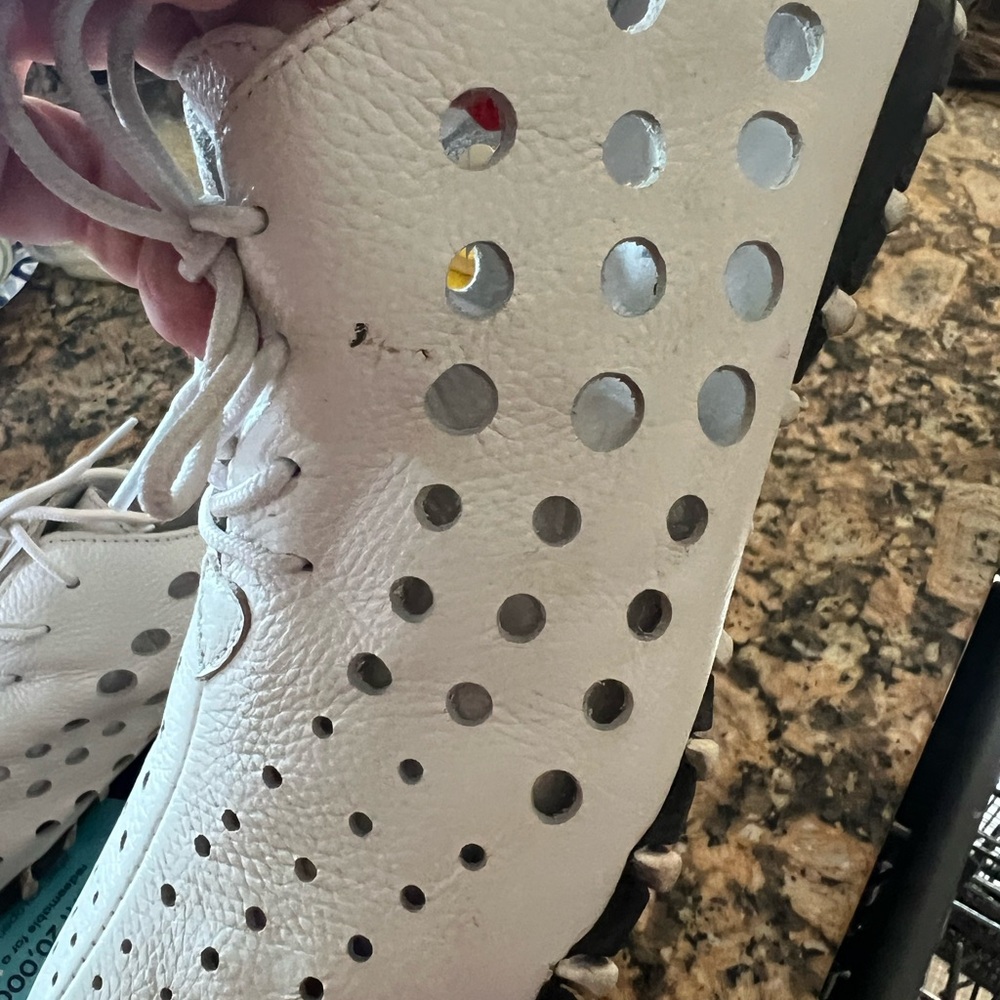 White Perforated Women's Shoes